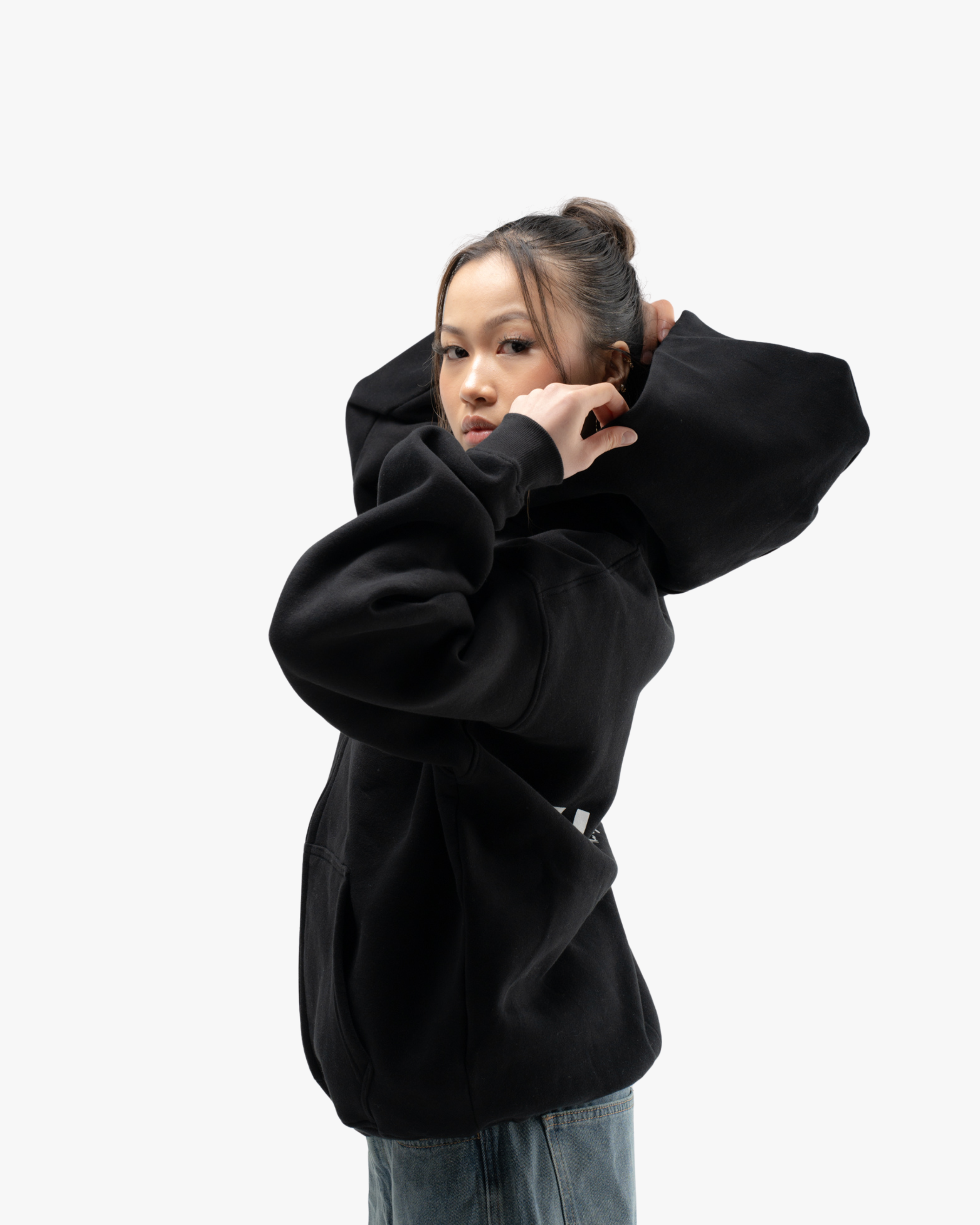 Signature Zip Up Hoodie Black