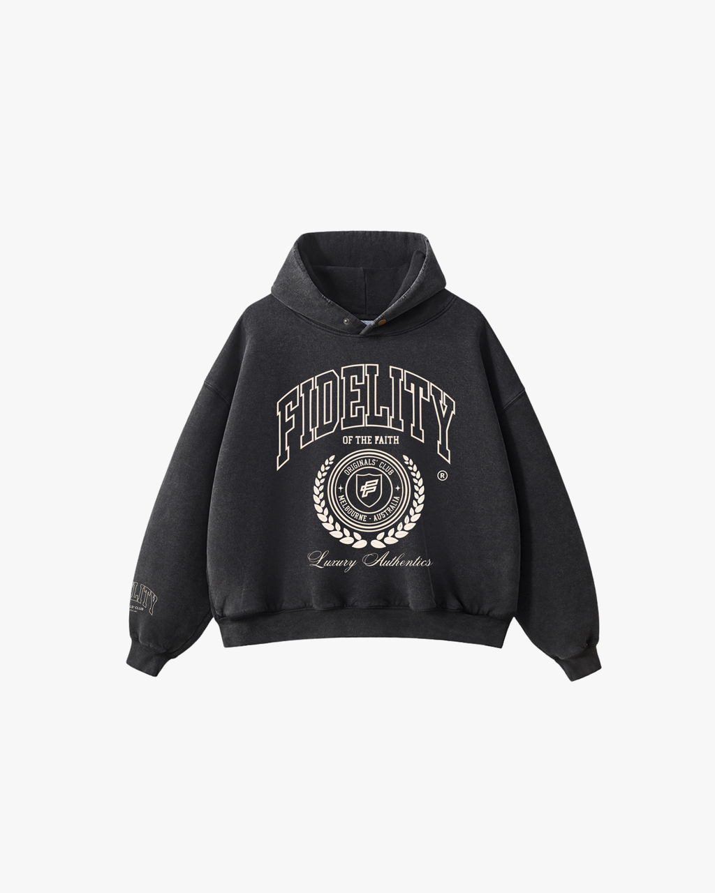 ORIGINALS' CLUB GRAPHIC BOXY HOODIE - WASHED BLACK
